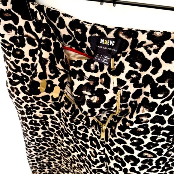 NWT anthropologie kate leopard pants wide leg // size 4 - Picture 2 of 8